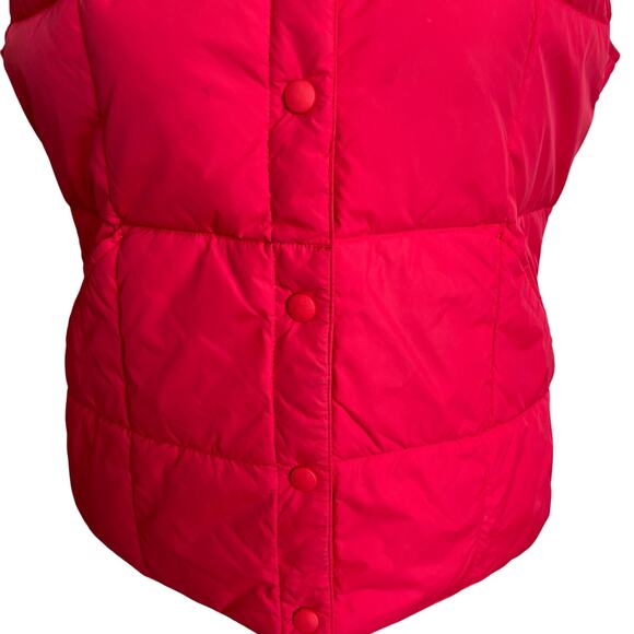 Lands End Puffer Down Vest Women's Size M Medium Pink Zip Pockets Gorpcore - Picture 3 of 8